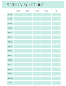 Weekly Schedule Template With Hours