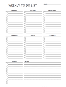 Weekly To-Do List Free Printable