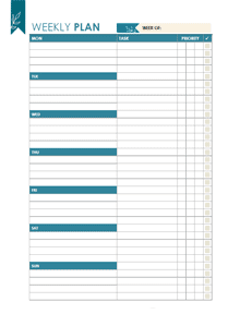 Free Weekly Work Plan Template