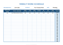 Weekly Work Schedule Template