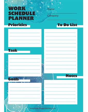 Work Schedule Planner