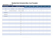 Work Schedule Template In Excel