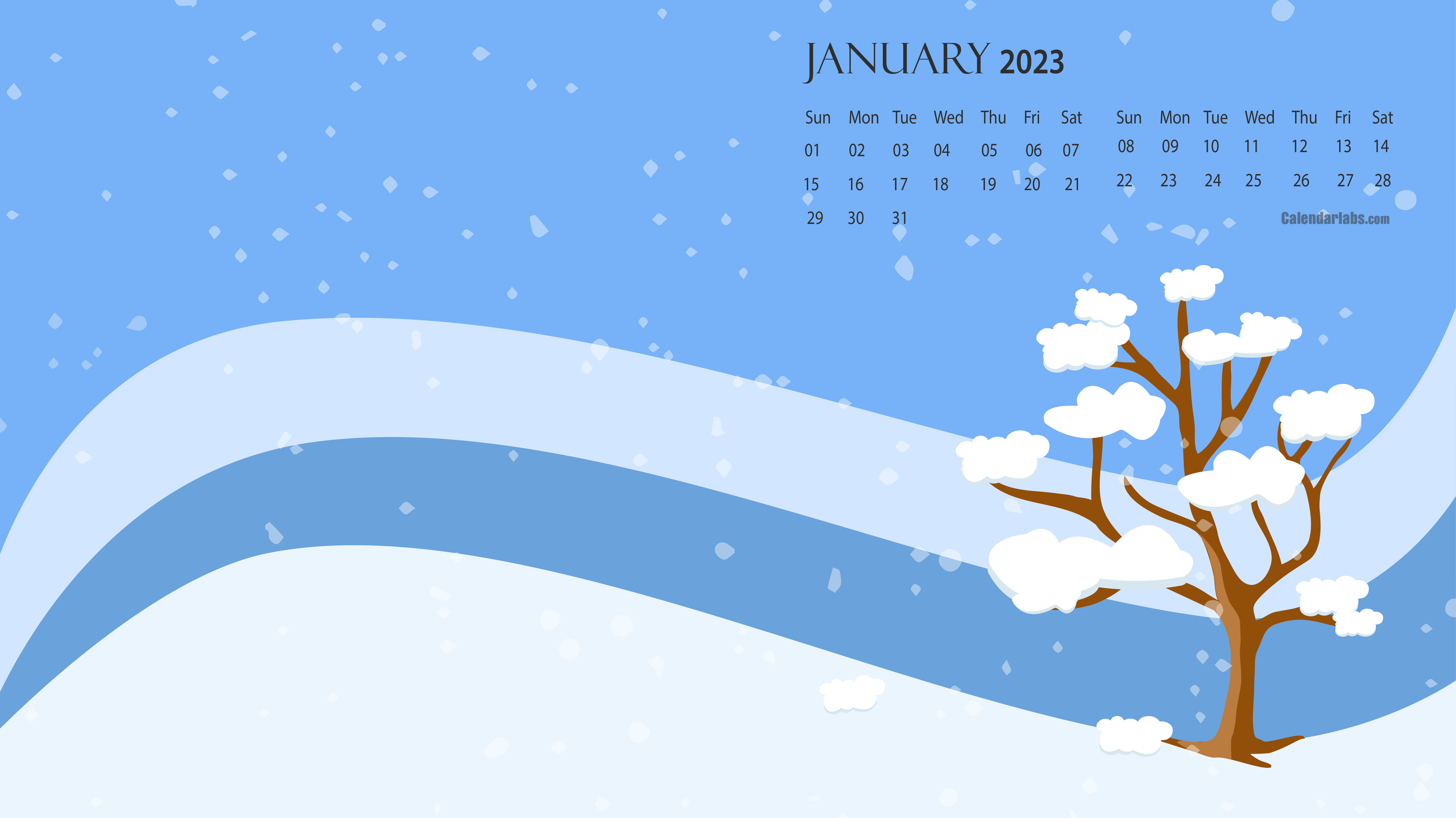 January 2023 Desktop Wallpaper Calendar - CalendarLabs