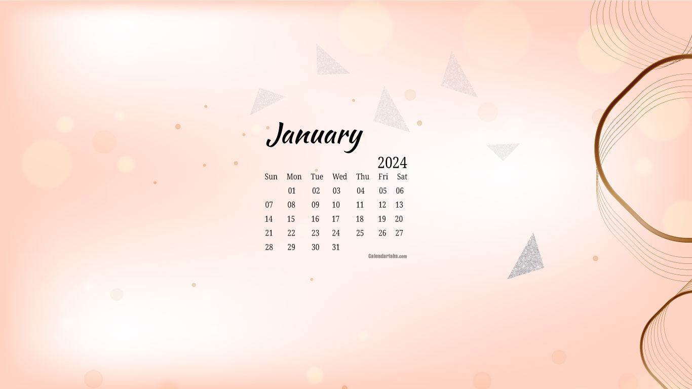 Sắp đến năm 2024 rồi! Hãy trang trí màn hình desktop của bạn với lịch desktop tháng 1 năm 2024 từ CalendarLabs. Sản phẩm này không chỉ cho bạn xem ngày tháng, mà còn mang đến sự trang trí sang trọng và đẹp mắt cho không gian làm việc của bạn.