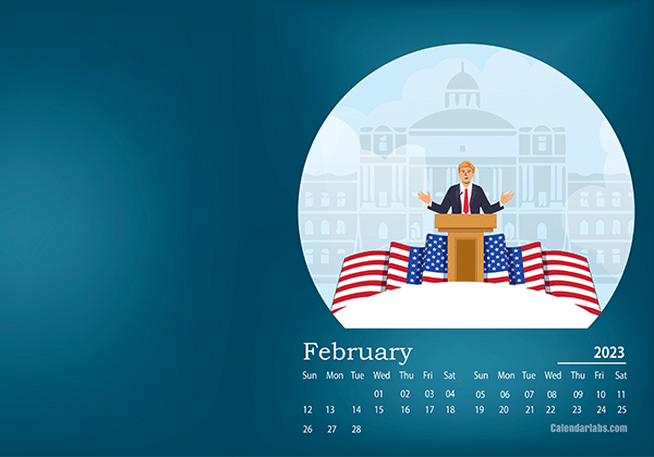 February 2023 Wallpaper Calendar President Day.png