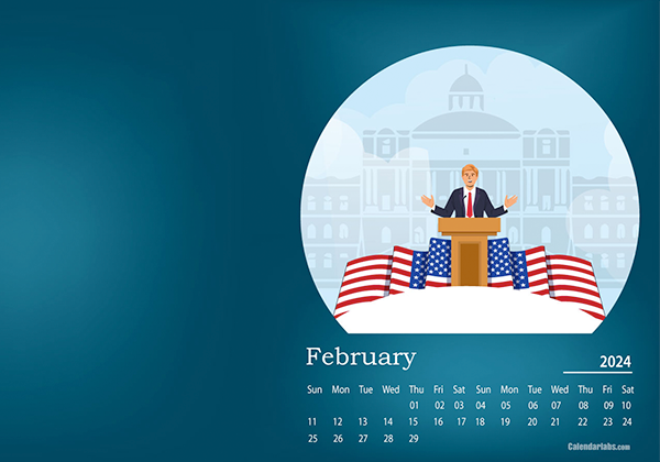 February 2024 Wallpaper Calendar President Day.png