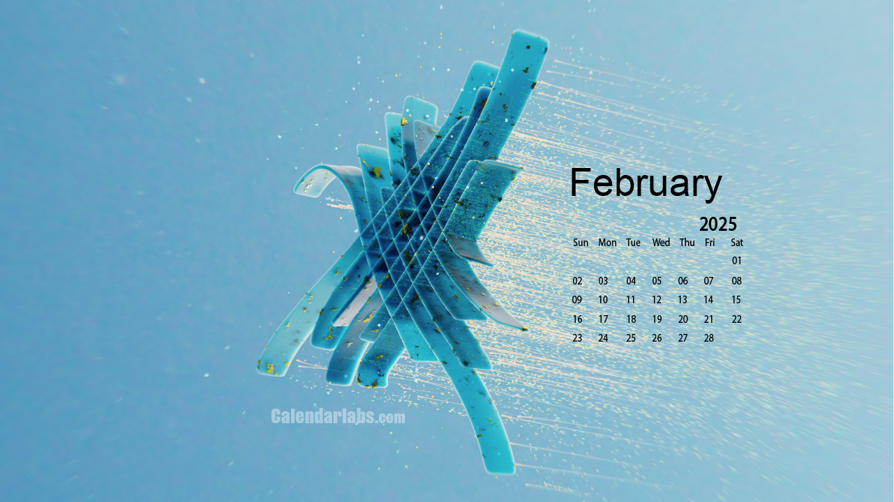 February Screensavers 2025 Calendar Uk