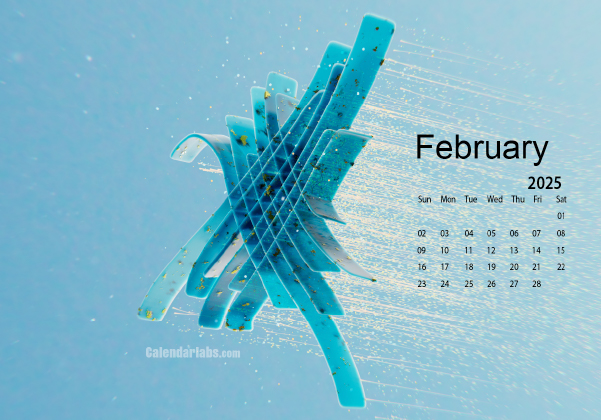 February 2025 Wallpaper Calendar Blue Theme.png