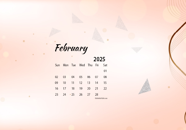 February 2025 Wallpaper Calendar Cute Glitter.png