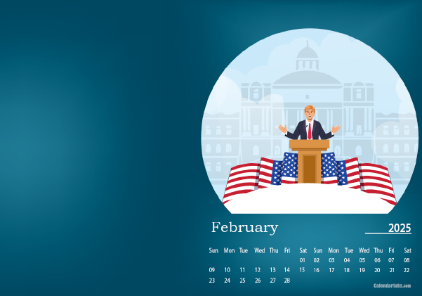 February 2025 Wallpaper Calendar President Day.png