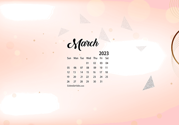 March 2023 Wallpaper Calendar Cute Glitter.png