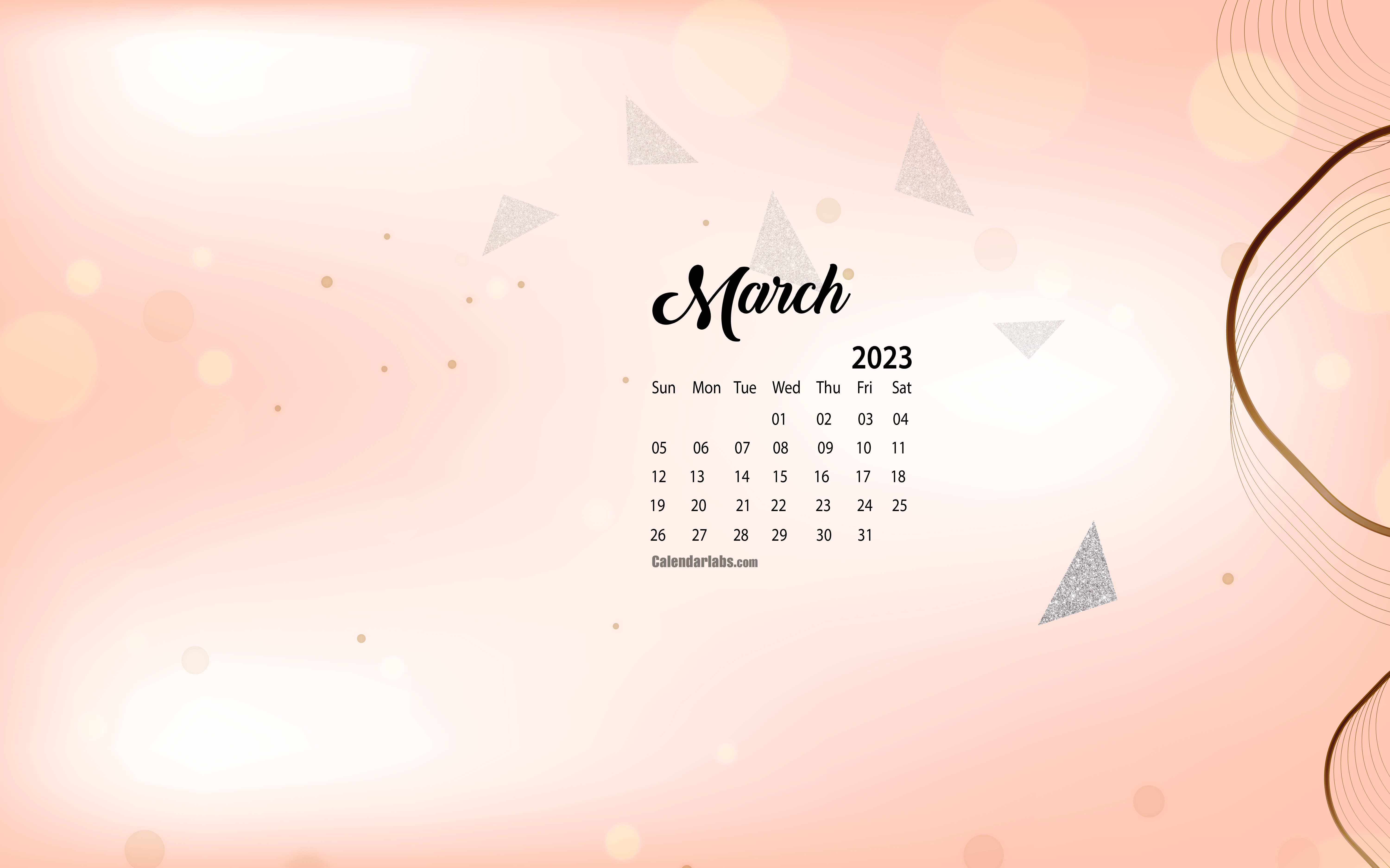 March 2018 free wallpaper calendar for desktop background