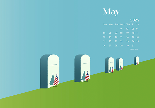 May 2024 Wallpaper Calendar Memorial Day.png