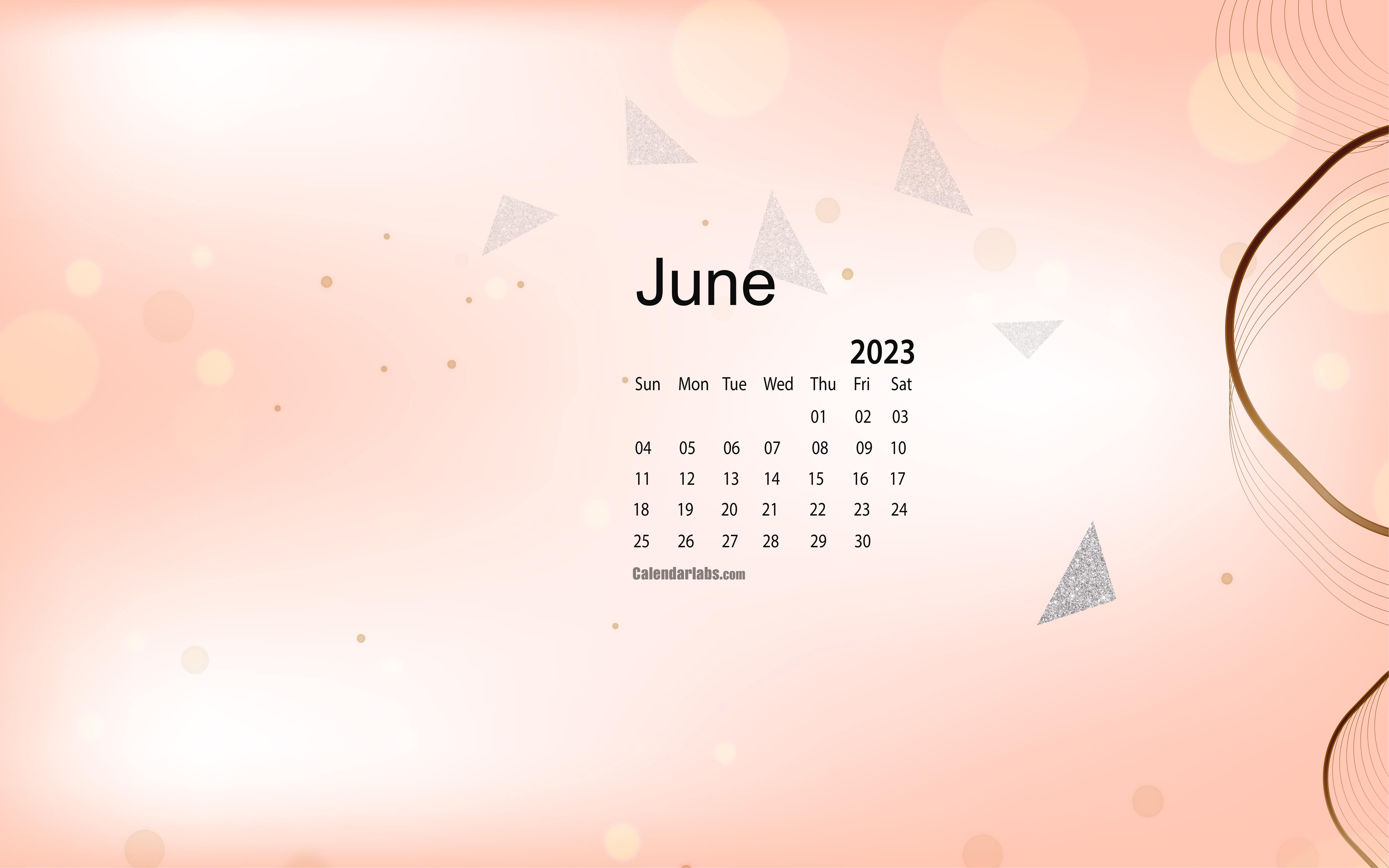 June 2023 Calendar Desktop Wallpaper Background