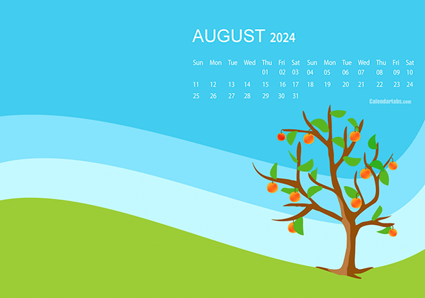 August 2024 Wallpaper Calendar Summer.png