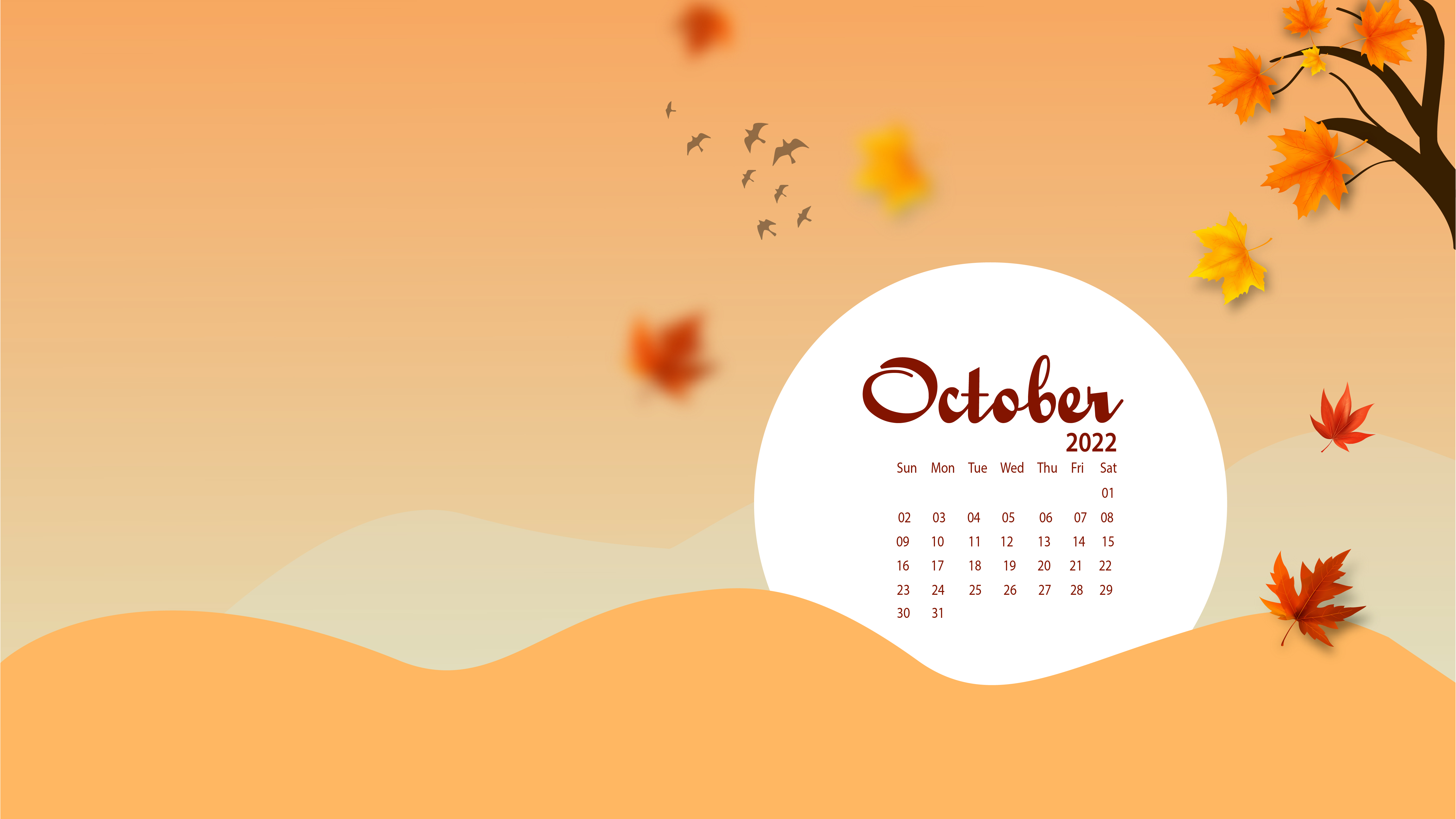 October 2022 Desktop Wallpaper Calendar - CalendarLabs