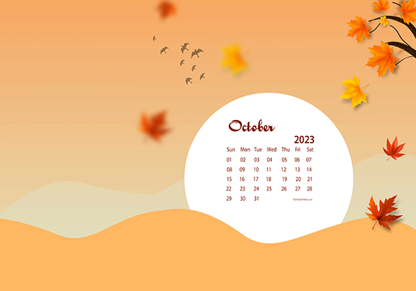 October 2023 Wallpaper Calendar Autumn.png