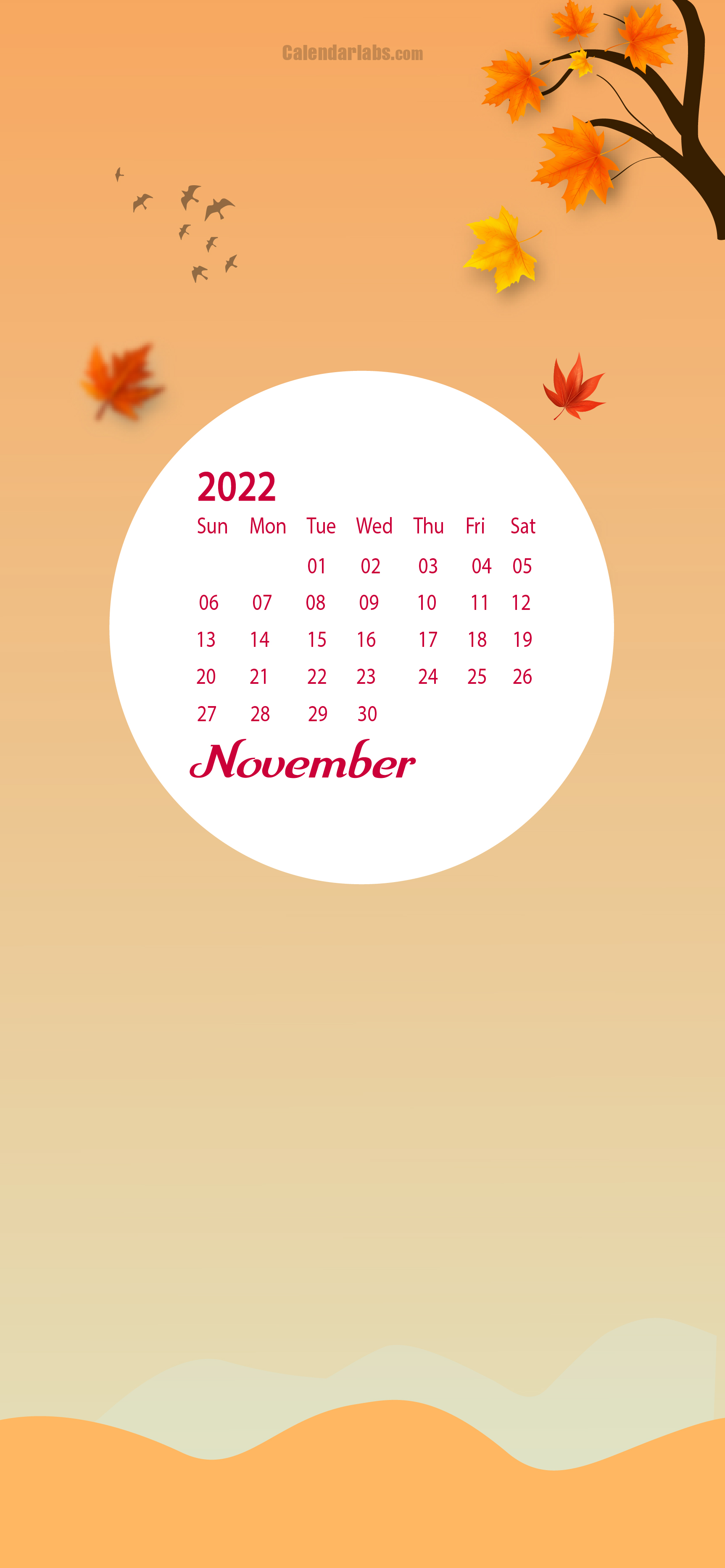 November 2022 Desktop Wallpaper Calendar - CalendarLabs