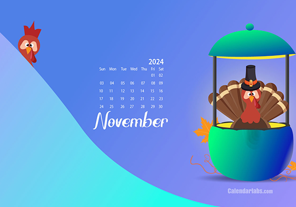 November 2024 Wallpaper Calendar Thanksgiving Day.png