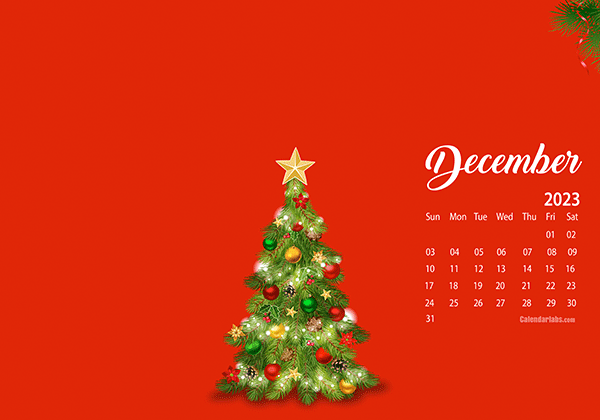 December 2023 Wallpaper Calendar Christmas Tree.png