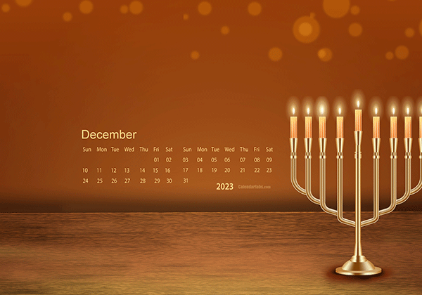 December 2023 Wallpaper Calendar Hanukkah.png