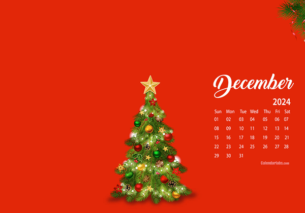 December 2024 Wallpaper Calendar Christmas Tree.png